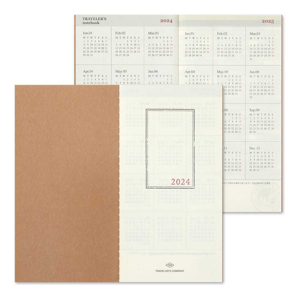 Travelers Notebook - 2025 Kalender, Monthly regular size