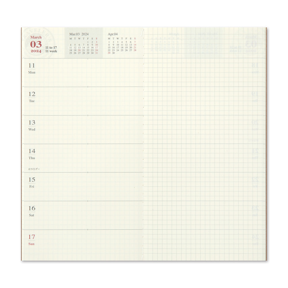 Travelers Notebook - 2025 Kalender, Weekly + Memo regular size