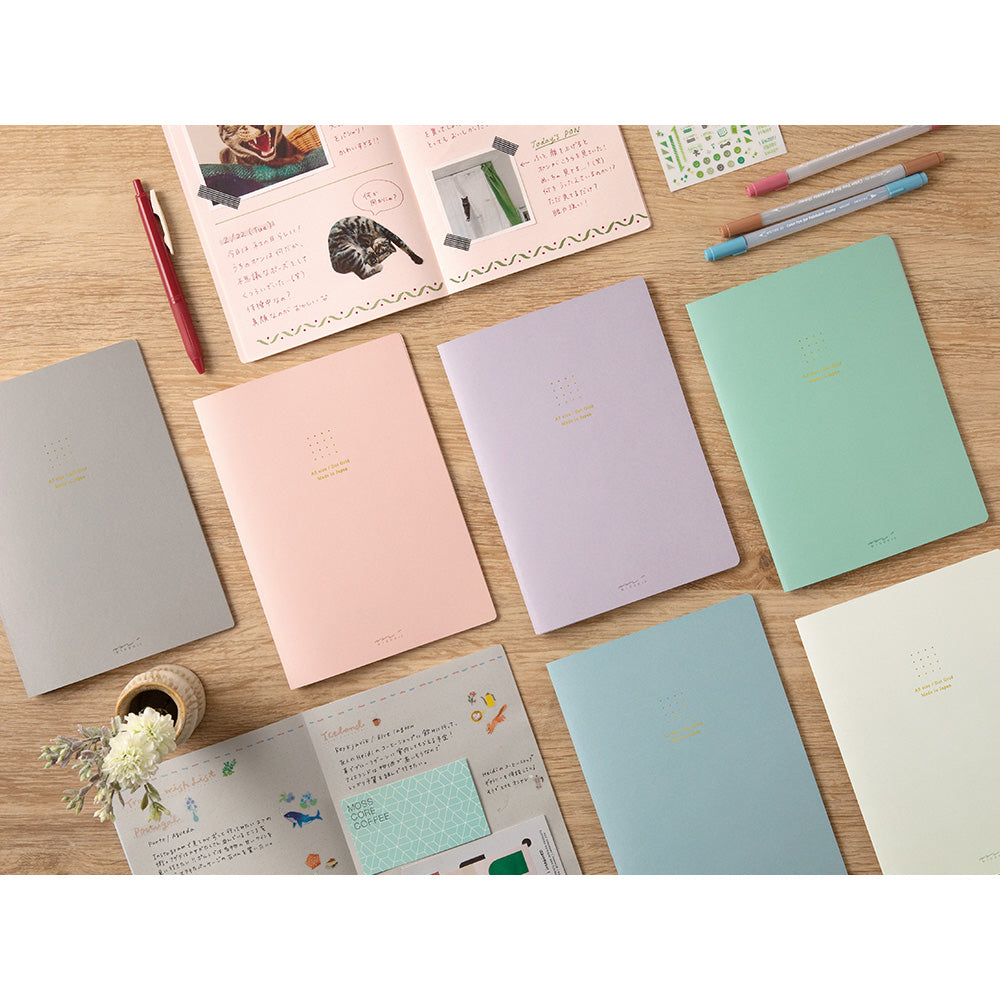 Midori Notebook - Color Dot Grid Pink