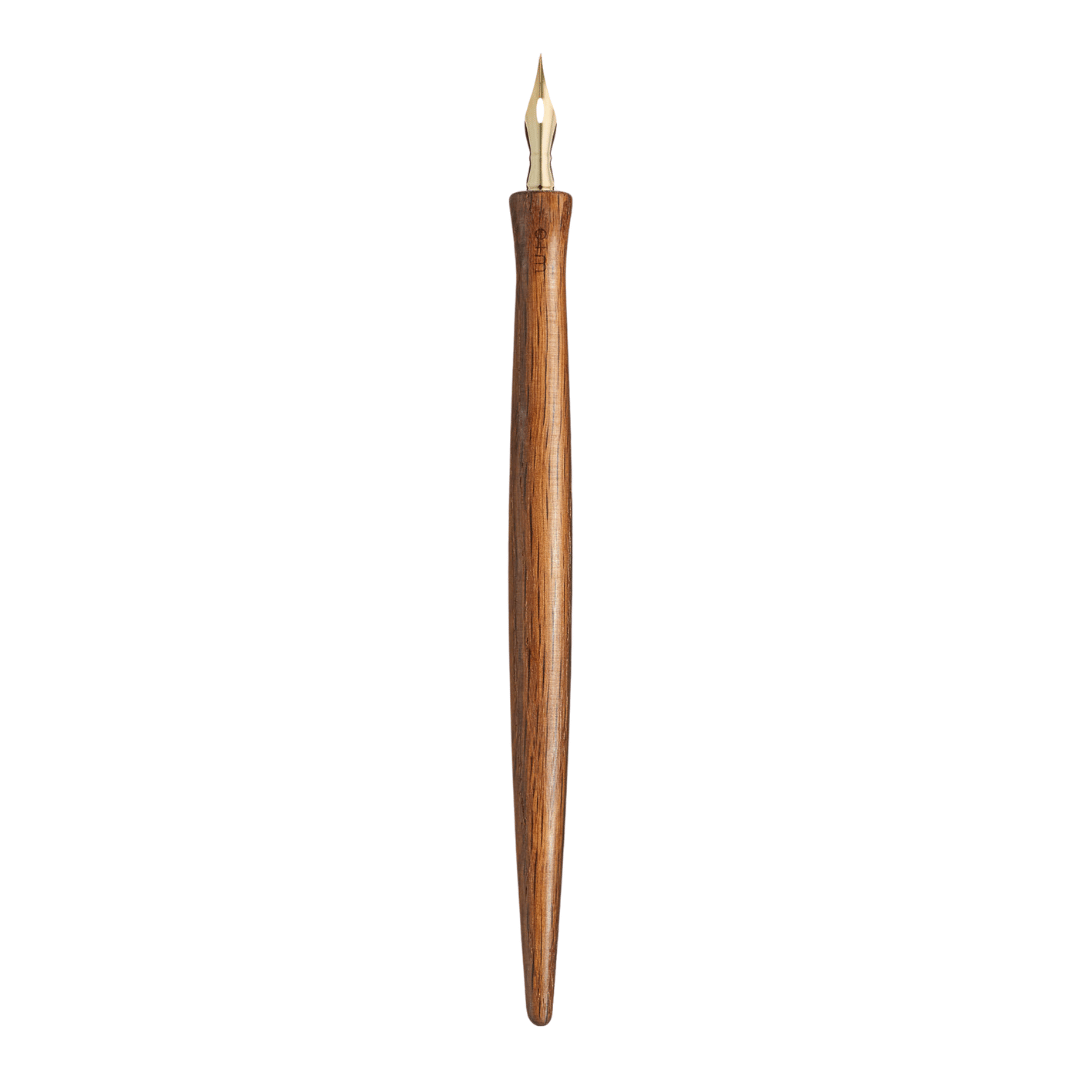 Curve pen holder, antique oak