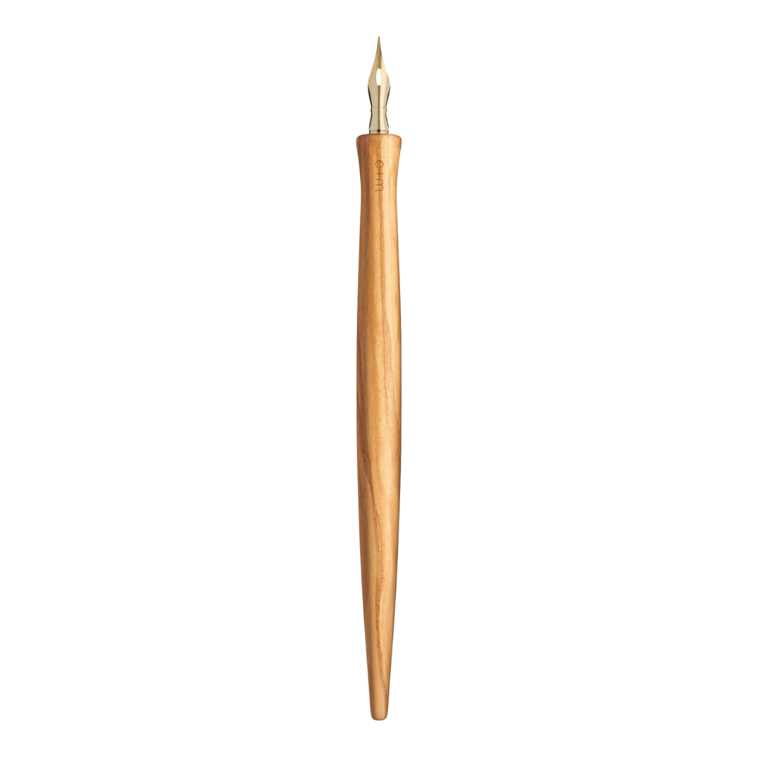 Curve pen holder, antique oak